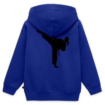 Kampfsport female de - Kinder Premium Organic Zip Hoodie - Royalblau - Hinten - AI Model Kid Male (0cm)