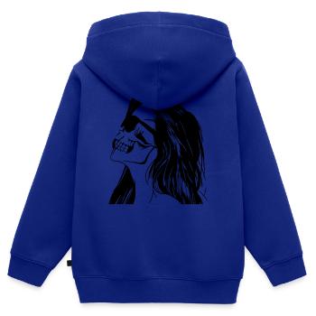 SKULLHEAD - Kinder Premium Organic Zip Hoodie - Royalblau - Hinten - AI Model Kid Male (0cm)