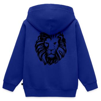 löwe - Kinder Premium Organic Zip Hoodie - Royalblau - Hinten - AI Model Kid Male (0cm)
