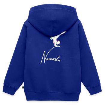 Namaste - Kinder Premium Organic Zip Hoodie - Royalblau - Hinten - AI Model Kid Male (0cm)
