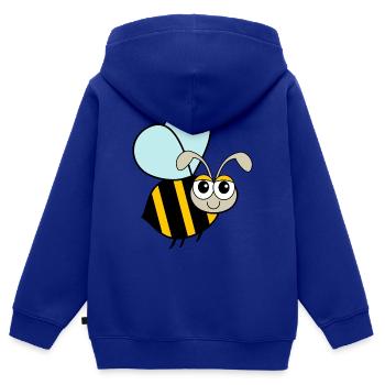 Cartoon Flying Bee - Kids Premium Organic Zip-up Hoodie - royal blue - Back - AI Model Kid Male (0cm)