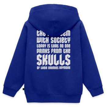 boissons de crânes ennemis - Sweat Premium à capuche zippé enfant bio - bleu roi - Dos - AI Model Kid Male (0cm)