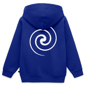 Vertèbre - Sweat Premium à capuche zippé enfant bio - bleu roi - Dos - AI Model Kid Male (0cm)