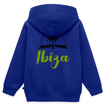 Ibiza - Sweat Premium à capuche zippé enfant bio - bleu roi - Dos - AI Model Kid Male (0cm)