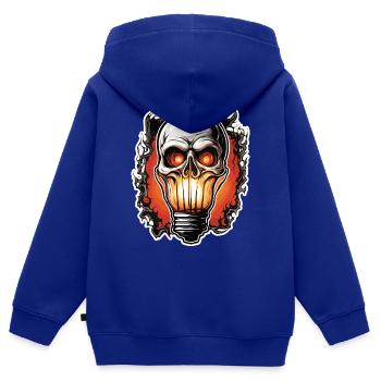 Ampoule / Ampoule / Luminosité / Lumière - Sweat Premium à capuche zippé enfant bio - bleu roi - Dos - AI Model Kid Male (0cm)