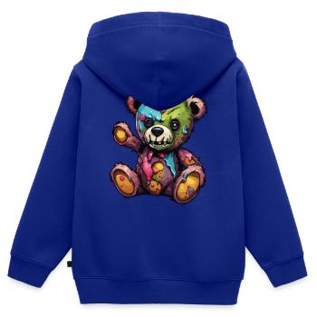 Teddybär / Kuscheltier / Stofftier / Geschenkidee - Kinder Premium Organic Zip Hoodie - Royalblau - Hinten - AI Model Kid Male (0cm)