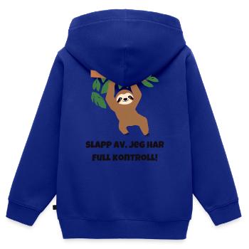 Entspannen Sie sich, ich habe die volle Kontrolle! - Kinder Premium Organic Zip Hoodie - Royalblau - Hinten - AI Model Kid Male (0cm)
