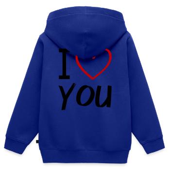 i love you - Kinder Premium Organic Zip Hoodie - Royalblau - Hinten - AI Model Kid Male (0cm)