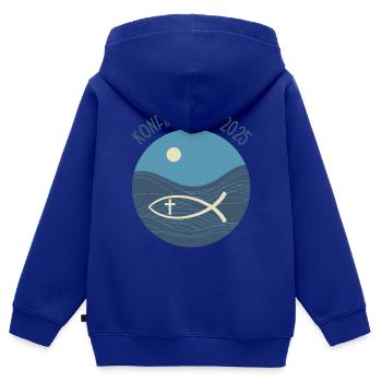 Konfirmation Fisch Christen Symbol Kirche Glaube - Kinder Premium Organic Zip Hoodie - Royalblau - Hinten - AI Model Kid Male (0cm)