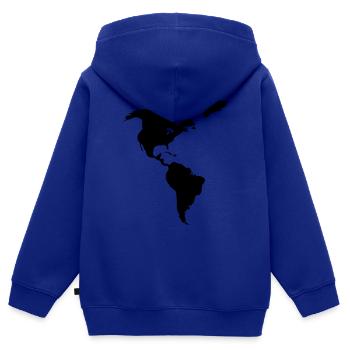 Amerika - Kinder Premium Organic Zip Hoodie - Royalblau - Hinten - AI Model Kid Male (0cm)