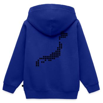 Japan - Kinder Premium Organic Zip Hoodie - Royalblau - Hinten - AI Model Kid Male (0cm)