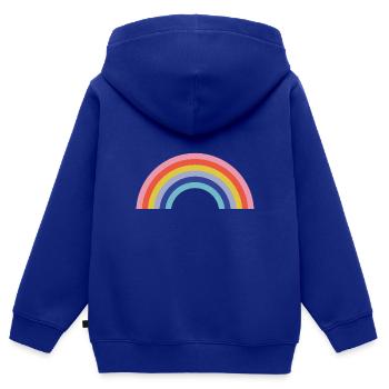 Regenbogen - Kinder Premium Organic Zip Hoodie - Royalblau - Hinten - AI Model Kid Male (0cm)
