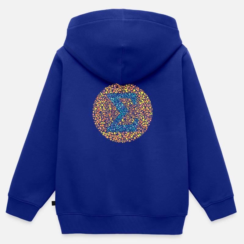 Test d'oeil Sigma - Sweat Premium à capuche zippé enfant bio - bleu roi