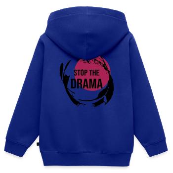 Stop The Drama Geschenk - Kinder Premium Organic Zip Hoodie - Royalblau - Hinten - AI Model Kid Male (0cm)