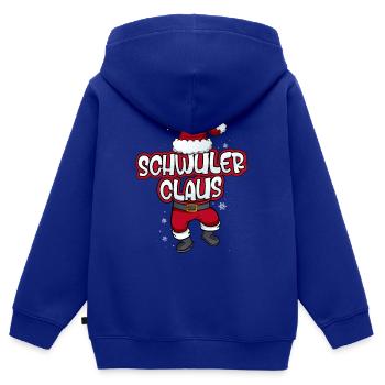 Schwuler Weihnachtsmann Kostüm Familien - Kinder Premium Organic Zip Hoodie - Royalblau - Hinten - AI Model Kid Male (0cm)