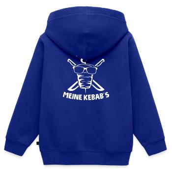 MOIN MEINE KEBABS - Döner Kebab Spruch - Kinder Premium Organic Zip Hoodie - Royalblau - Hinten - AI Model Kid Male (0cm)