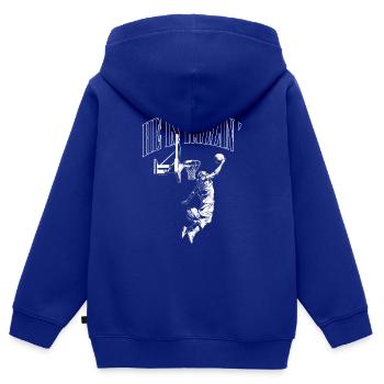 He is Rizzin Jesus Gott Auferstehung Basketball - Kinder Premium Organic Zip Hoodie - Royalblau - Hinten - AI Model Kid Male (0cm)