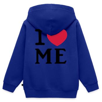 I Love Me Herz Logo - Kinder Premium Organic Zip Hoodie - Royalblau - Hinten - AI Model Kid Male (0cm)