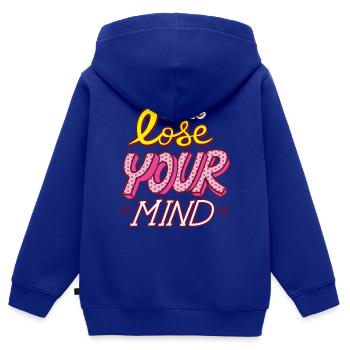 Verliere nicht deinen Verstand - Kinder - Kinder Premium Organic Zip Hoodie - Royalblau - Hinten - AI Model Kid Male (0cm)