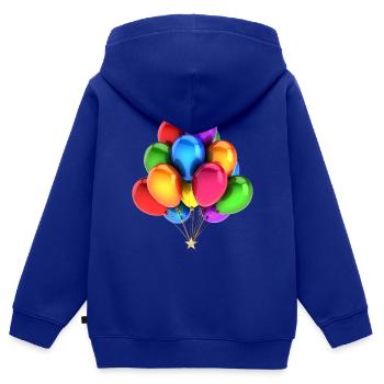 Un bouquet de ballons - Sweat Premium à capuche zippé enfant bio - bleu roi - Dos - AI Model Kid Male (0cm)