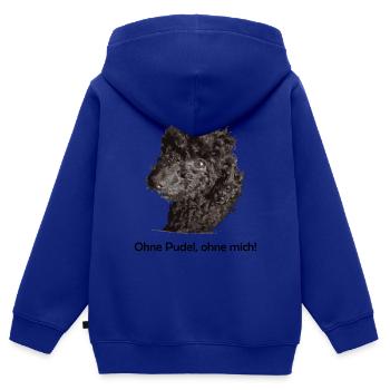 Ohne Pudel ohne mich - Kinder Premium Organic Zip Hoodie - Royalblau - Hinten - AI Model Kid Male (0cm)