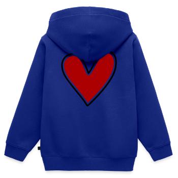 Schlichtes Herz zum Beschriften - Kinder Premium Organic Zip Hoodie - Royalblau - Hinten - AI Model Kid Male (0cm)