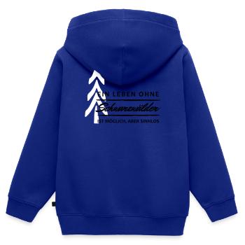 Leben ohne Schwarzwälder sinnlos - Kinder Premium Organic Zip Hoodie - Royalblau - Hinten - AI Model Kid Male (0cm)
