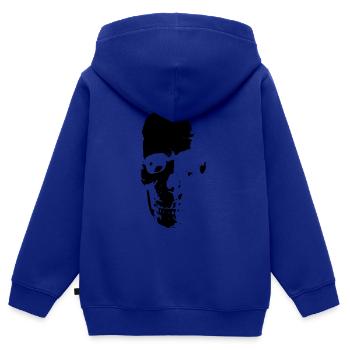 Totenkopf - Kinder Premium Organic Zip Hoodie - Royalblau - Hinten - AI Model Kid Male (0cm)