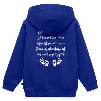 Ich bin so klein. - Kinder Premium Organic Zip Hoodie - Royalblau - Hinten - AI Model Kid Male (0cm)