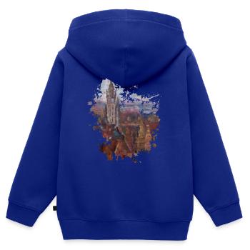 Stadt - Kinder Premium Organic Zip Hoodie - Royalblau - Hinten - AI Model Kid Male (0cm)