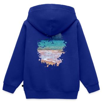 Strand - Kinder Premium Organic Zip Hoodie - Royalblau - Hinten - AI Model Kid Male (0cm)