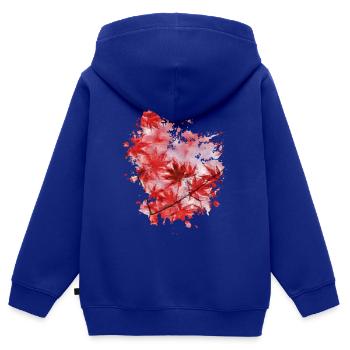 Blätter - Kinder Premium Organic Zip Hoodie - Royalblau - Hinten - AI Model Kid Male (0cm)
