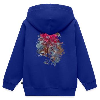 Herbst - Kinder Premium Organic Zip Hoodie - Royalblau - Hinten - AI Model Kid Male (0cm)
