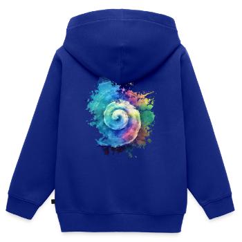 Bunte Muschel - Kinder Premium Organic Zip Hoodie - Royalblau - Hinten - AI Model Kid Male (0cm)