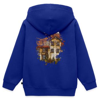 Haus - Kinder Premium Organic Zip Hoodie - Royalblau - Hinten - AI Model Kid Male (0cm)