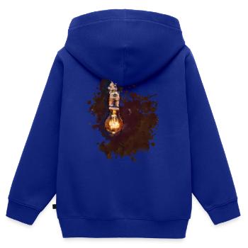 Glühbirne - Kinder Premium Organic Zip Hoodie - Royalblau - Hinten - AI Model Kid Male (0cm)