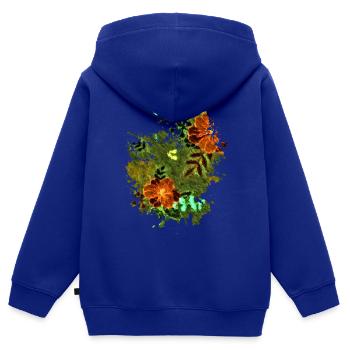 Flower Smash - Kinder Premium Organic Zip Hoodie - Royalblau - Hinten - AI Model Kid Male (0cm)