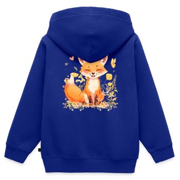 Verspielter Fuchs - Kinder Premium Organic Zip Hoodie - Royalblau - Hinten - AI Model Kid Male (0cm)