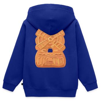 Moulin à spéculoos - Sweat Premium à capuche zippé enfant bio - bleu roi - Dos - AI Model Kid Male (0cm)