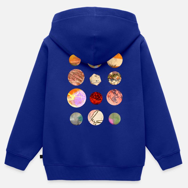 Marbres et planètes - Sweat Premium à capuche zippé enfant bio - bleu roi