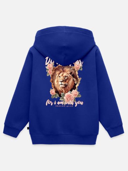 Löwe Bibelvers Christlich - Kinder Premium Organic Zip Hoodie - Royalblau