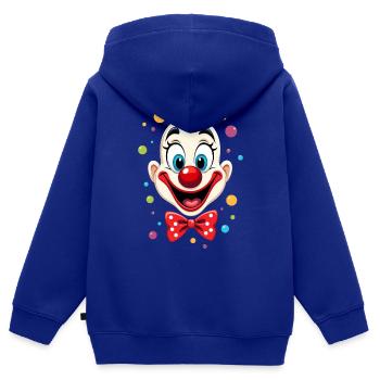 Déguisement de clown de carnaval Carnaval Carnaval - Sweat Premium à capuche zippé enfant bio - bleu roi - Dos - AI Model Kid Male (0cm)