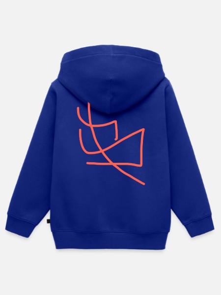 Abstrakter B - Kinder Premium Organic Zip Hoodie - Royalblau