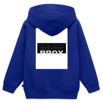 Pray Echo Geometrischer Text - Kinder Premium Organic Zip Hoodie - Royalblau - Hinten - AI Model Kid Male (0cm)
