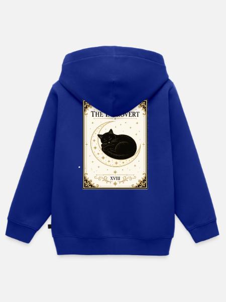 Die Mondkatze der Introvertierten - Kinder Premium Organic Zip Hoodie - Royalblau