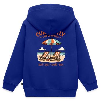 Currently Out Of Office Strand Urlaub Retro - Kinder Premium Organic Zip Hoodie - Royalblau - Hinten - AI Model Kid Male (0cm)