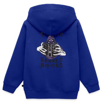 Ich lese verbotene Gruselige Kreatur - Kinder Premium Organic Zip Hoodie - Royalblau - Hinten - AI Model Kid Male (0cm)