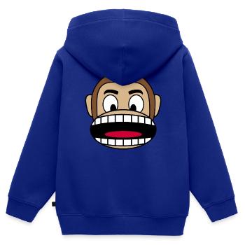 Affengesicht Geschenk - Kinder Premium Organic Zip Hoodie - Royalblau - Hinten - AI Model Kid Male (0cm)
