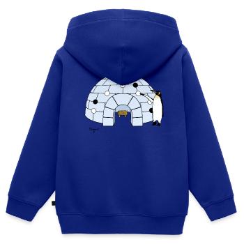 Iglo Go - Sweat Premium à capuche zippé enfant bio - bleu roi - Dos - AI Model Kid Male (0cm)