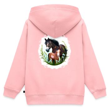 Pferdeshirt Pferd Reiten Turnier Pferde Mädchen - Kinder Premium Organic Zip Hoodie - Rosa - Hinten - AI Model Kid Female (0cm)